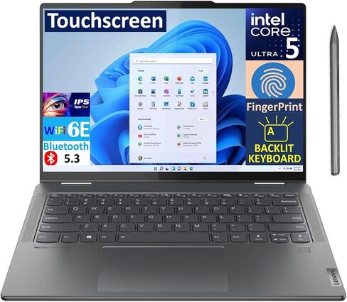 Lenovo Yoga 7i 2 في 1 AI PC 2 في 1 كمبيوتر محمول 14.0 بوصة شاشة لمس IPS WUXGA (Intel Ultra 5-125U، 16 جيجابايت LPDDR5X، 1 تيرابايت M.2 PCIe SSD، قلم نشط، لوحة مفاتيح بإضاءة خلفية، بصمة الإصبع، 2 Thunderbolt 4 ، فوز 11 برو) in Saudi Arabia