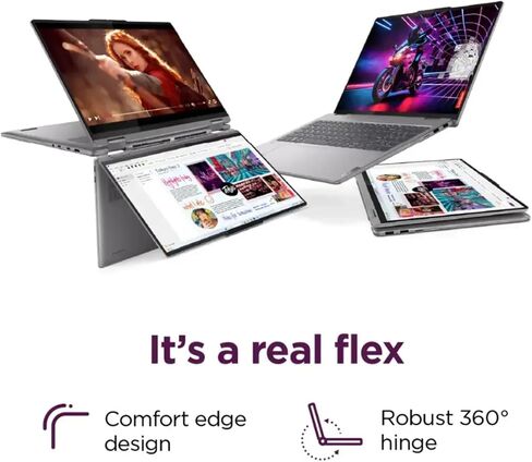 Lenovo Yoga 7 2-in-1 AI Laptop, 16" 1920x1200 Touchscreen, AMD Ryzen 7 8840HS (Beats i7-12700H), Copilot, Backlit KB, FP, Win11 W/Stylus Pen (16GB RAM | 2TB SSD) in Saudi Arabia
