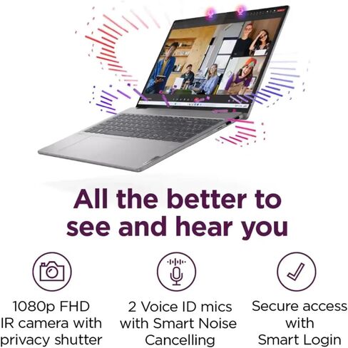 Lenovo Yoga 7 2-in-1 AI Laptop, 16" 1920x1200 Touchscreen, AMD Ryzen 7 8840HS (Beats i7-12700H), Copilot, Backlit KB, FP, Win11 W/Stylus Pen (16GB RAM | 2TB SSD) in Saudi Arabia