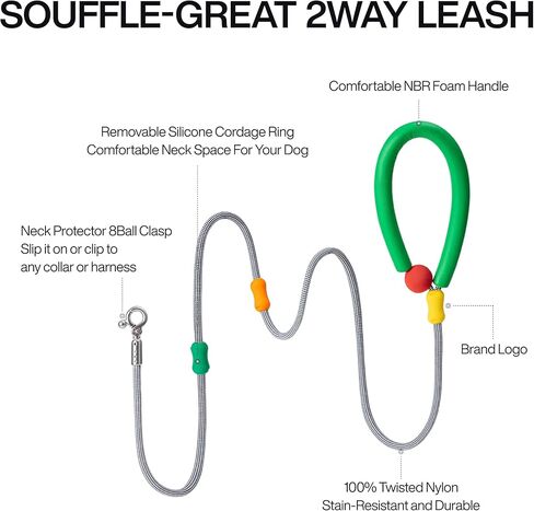 Lightweight Dog Leash, 4.9ft Adjustable Dog Training Leash Anti-Choking Swivel Lockable Hook and Comfortable Handle,Hands Free Lead Leashes for Small Dogs or Medium Dogs in Kuwait