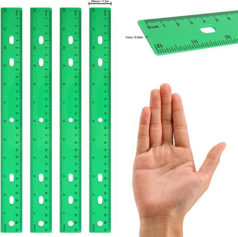 200 Pack 12-Inch Classroom Rulers Bulk, Yellow Plastic Ruler, Ruler with Dual-Scale Measurement, Easy to Store, for Educational, School, Home, or Office and, Practical Use by KUKLIPJIM in Kuwait