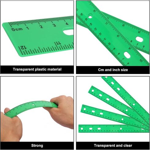 200 Pack 12-Inch Classroom Rulers Bulk, Yellow Plastic Ruler, Ruler with Dual-Scale Measurement, Easy to Store, for Educational, School, Home, or Office and, Practical Use by KUKLIPJIM in Kuwait
