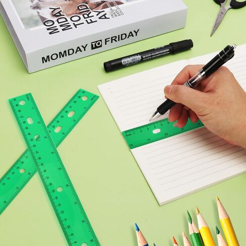 200 Pack 12-Inch Classroom Rulers Bulk, Yellow Plastic Ruler, Ruler with Dual-Scale Measurement, Easy to Store, for Educational, School, Home, or Office and, Practical Use by KUKLIPJIM in Kuwait
