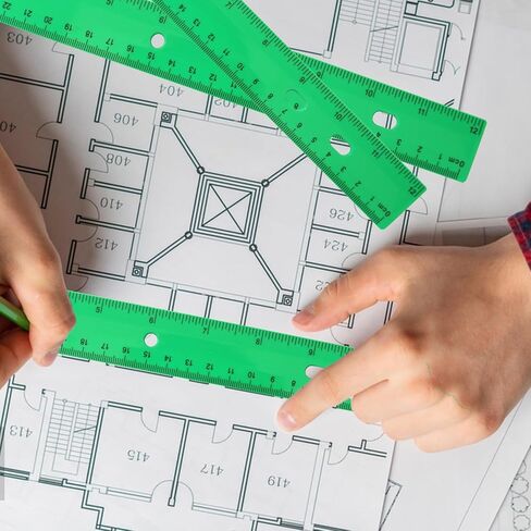 200 Pack 12-Inch Classroom Rulers Bulk, Yellow Plastic Ruler, Ruler with Dual-Scale Measurement, Easy to Store, for Educational, School, Home, or Office and, Practical Use by KUKLIPJIM in Kuwait