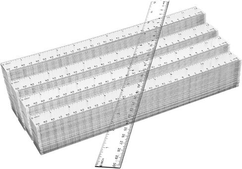 200 Pack 12-Inch Classroom Rulers Bulk, Yellow Plastic Ruler, Ruler with Dual-Scale Measurement, Easy to Store, for Educational, School, Home, or Office and, Practical Use by KUKLIPJIM in Kuwait