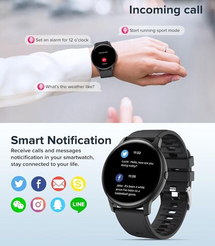 Smart Watches for Men Women, 1.3" Smart Watch(150+ DIY Dials), Fitness Tracker Smartwatch with Heart Rate/SpO2/Sleep Monitor, Calories, Step Counter, IP68, Fitness Watch for Android iPhone in Saudi Arabia