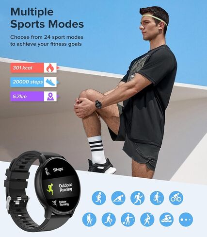 Smart Watches for Men Women, 1.3" Smart Watch(150+ DIY Dials), Fitness Tracker Smartwatch with Heart Rate/SpO2/Sleep Monitor, Calories, Step Counter, IP68, Fitness Watch for Android iPhone in Saudi Arabia