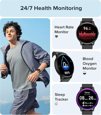 Smart Watches for Men Women, 1.3" Smart Watch(150+ DIY Dials), Fitness Tracker Smartwatch with Heart Rate/SpO2/Sleep Monitor, Calories, Step Counter, IP68, Fitness Watch for Android iPhone in Saudi Arabia
