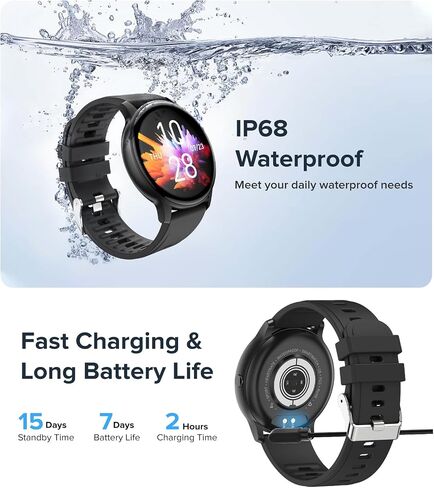 Smart Watches for Men Women, 1.3" Smart Watch(150+ DIY Dials), Fitness Tracker Smartwatch with Heart Rate/SpO2/Sleep Monitor, Calories, Step Counter, IP68, Fitness Watch for Android iPhone in Saudi Arabia