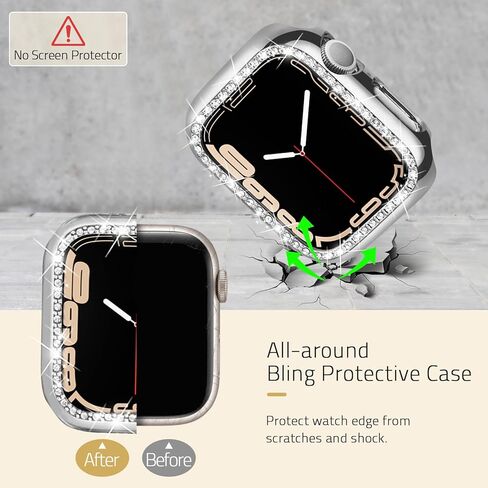 Stainless Steel Beaded Bracelet & Case for Apple Watch Band 40mm 38mm 41mm 42mm 44mm 45mm Women, Handmade Dressy Cute iPhone Watch Bands Stretchy Fashion Straps for iWatch Series 9 8 7 6 5 4 3 2 1 SE in Kuwait