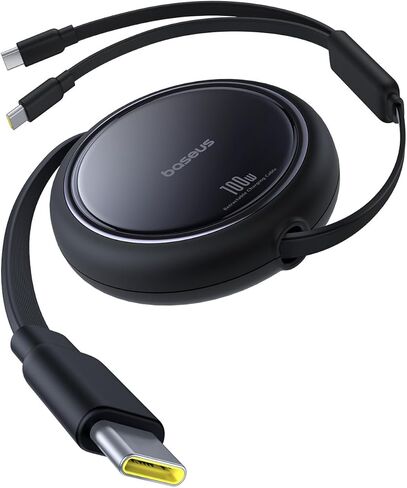 كابل USB C قابل للسحب، كابل شحن سريع متعدد USB C مزدوج 100 وات من Baseus، سلك شاحن سريع قابل للسحب 2 في 1 لهاتف iPhone 16 15 Pro Plus Pro Max وGalaxy S24 S23 وiPad Pro والأجهزة اللوحية (3.3 قدم) in Kuwait