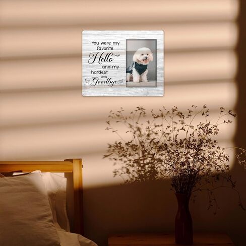 Pet Memorial Frame, 4x6 Picture Frame, You Were My Favorite Hello&My Hardest Goodbye, Memorial Gifts for Dog, Cat Lover, Loss of Pet Sympathy Gift Dog&Cat, Wall Mount&Table Top, bereavement gifts.(002 in Kuwait