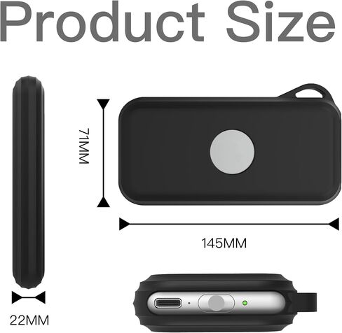 Protective case for Apple Vision Pro Battery, Anti-Scratch Silicone Cable-Holder for Power Bank Acceeessoriees (Black) in Saudi Arabia