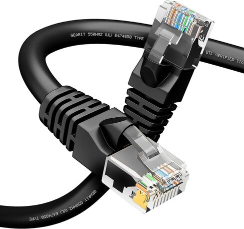 كابل GearIT RJ45 Cat 6 Ethernet للتلفزيون، والمودم، وألعاب الكمبيوتر، بسرعة 10 جيجابت في الثانية، وموصلات مطلية بالذهب، بدون مشبك، وكابل الشبكة، وكابل الإنترنت، 10 أقدام، أصفر in Saudi Arabia