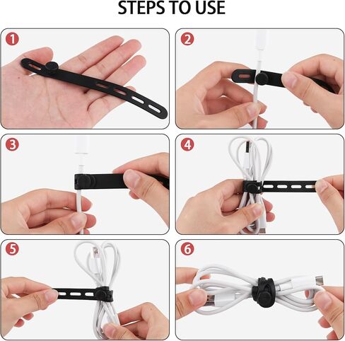 10Pcs Silicone Cable Ties - Cable Ties Reusable, Cable Management Organizer, Charger Organizer, Elastic Adjustable Cord Organizer for Bundling and Fastening Cable Cords Wires in Saudi Arabia