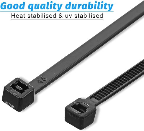 أربطة بسحاب شديدة التحمل، 1000 كمية/عبوة من أربطة سحاب كبل سوداء، أربطة بسحاب كبل، أربطة سوداء ذاتية القفل من النايلون، أربطة بسحاب كبل عالية القوة، مقاسات متنوعة للاستخدام الداخلي والخارجي (4"+6"+8"+10"+12) ") in Kuwait