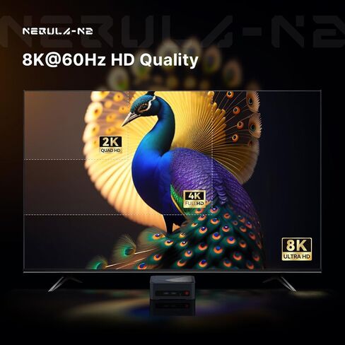N1 Mini PC، AMD Ryzen 7 5825U(8C/16T، حتى 4.5 جيجا هرتز)، أجهزة كمبيوتر صغيرة 16 جيجابايت DDR4 RAM 512 جيجابايت M.2 NVMe SSD، تدعم شاشة رباعية 4K/WiFi 6E/BT5.2/2.5G LAN/Dual USB- C(البيانات/PD3.0/DP)، المنزل/المكتب in Saudi Arabia