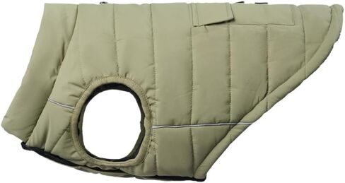 سترة شتوية للكلاب من Spark Paws، معطف مقاوم للماء، جزء داخلي من الصوف عاكس ودافئ ومقاوم للرياح، للكلاب المتوسطة والكبيرة - زيتوني - 3XL in Kuwait