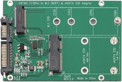 axGear mSATA / M2 NGFF SSD إلى محول محول SATA بطاقة كومبو M.2 2 في 1 in Kuwait