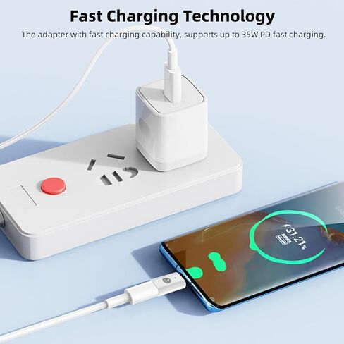 محول AreMe 2 Pack USB C لكابل iPhone، محول PD 35W للشحن السريع من النوع C متوافق مع سلسلة iPhone 16/15 وiPad Air/Pro والمزيد in Kuwait