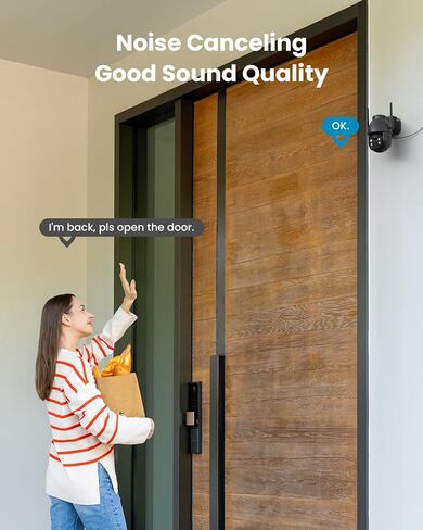 ieGeek Solar Security Cameras Wireless Outdoor, 2K WiFi Outside Cameras for Home Security, Battery Powered 3MP Surveillance Cam with 360°PTZ Color Night Vision, Smart Motion Sensor, Works with Alexa in Kuwait