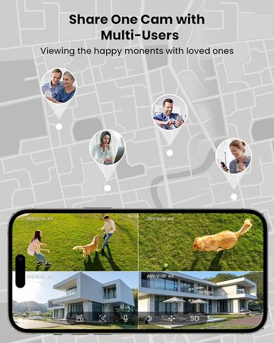 ieGeek Solar Security Cameras Wireless Outdoor, 2K WiFi Outside Cameras for Home Security, Battery Powered 3MP Surveillance Cam with 360°PTZ Color Night Vision, Smart Motion Sensor, Works with Alexa in Kuwait