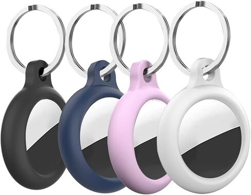 حامل سلسلة مفاتيح Airtag متعدد الألوان لجراب Apple Airtag، محفظة من السيليكون AirTags Hodler متوافق مع 2021 Air tag Apple، ملحقات حافظة محفظة Air Tag Keyring، مكتشف العناصر أسود/أزرق/وردي/أبيض in Kuwait