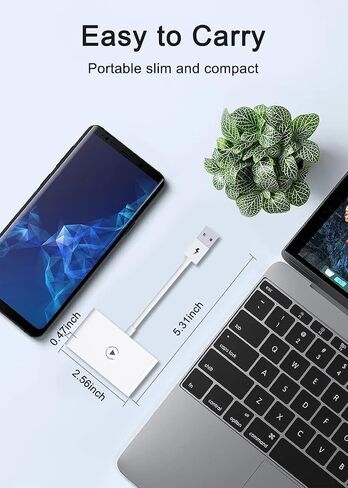 Wireless CarPlay Adapter, CarPlay Dongle for OEM Wired CarPlay Cars, Convert Wired to Wireless CarPlay Adapter, Support Online Update Plug & Play Easy Use Fit for Cars from 2015 & iPhone iOS 10+ White in Saudi Arabia