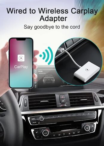 Wireless CarPlay Adapter, CarPlay Dongle for OEM Wired CarPlay Cars, Convert Wired to Wireless CarPlay Adapter, Support Online Update Plug & Play Easy Use Fit for Cars from 2015 & iPhone iOS 10+ White in Saudi Arabia