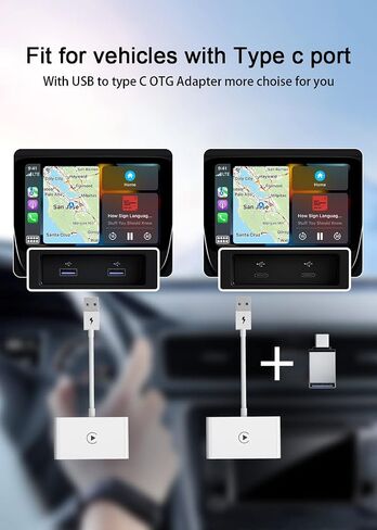 Wireless CarPlay Adapter, CarPlay Dongle for OEM Wired CarPlay Cars, Convert Wired to Wireless CarPlay Adapter, Support Online Update Plug & Play Easy Use Fit for Cars from 2015 & iPhone iOS 10+ White in Saudi Arabia