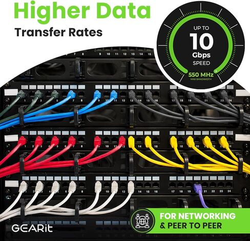 GearIT RJ45 Cat 6 Ethernet Patch Cable for TV, Modem, PC Gaming, 10Gbps, Gold-Plated Connectors, Snagless, Network Cable, Internet Cable, 10 Feet, Red in Saudi Arabia