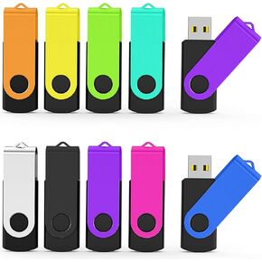 Bulk USB Flash Drive 4GB 20 Pack TATMOHIK USB 2.0 Flash Drives Pack Thumb Drive Swivel USB Drive Pack Memory Sticks Jump Drive Pen Drive, Blue, 4 GB, 20 Pieces(Blue)