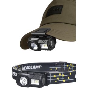 Rechargeable LED Bright Headlamp: 2-Pack Waterproof Head Light for Camping Night Hiking Trail Running Hunting Fishing (Black)