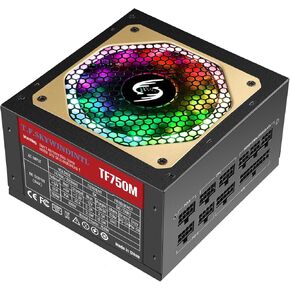 TF750M ATX Power Supply 750W Fully Modular PSU ARGB Computer Power Supplies with 120mm FDB Fan 20+4Pin Main Power Full Voltage 110/220V for Desktop Gaming PC Server