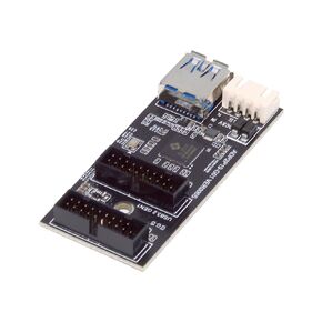NFHK Single 19/20Pin Header to USB 3.0 19/20Pin Dual Ports Female PCBA Type Adapter Splitter HUB 5Gbps