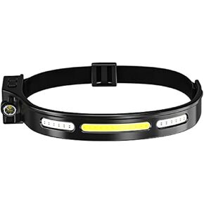 20000 Lumens LED Headlamp USB Rechargeable Super Bright Motion Sensor 230° Illumination White/Red COB Headlight &Taillight,4 Modes Waterproof Lightweight Head lamp for Hiking,Running,Fishing,Camping
