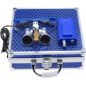BONEW 3.5X Loupes Head Lamp with Filter Clip-on Type Carry Type + Aluminum Box DY-004 (Blue)