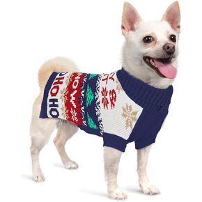 2024 Dog Christmas Sweater for Small Dogs Girl Boy, Hot Warm Fleece Dog Clothes, Ultra Soft Turtleneck Pullover Sweater for Male, Female Doggie