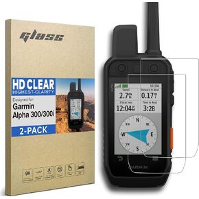 [2-PACK] Premium Tempered Glass Screen Protector for Garmin Alpha 300 / Alpha 300i Handheld Navigator 3.5" Touchscreen Anti Glare (Matte)