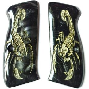 BMPL Cz75 Cz85 Grips Cz 75/85 Full Size Black Pearl Color Polymer Scorpion Smooth Resin Handmade