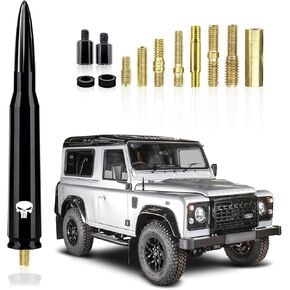 1 PC Car Bullet Signal Receiving Antenna, Tusked Skull Metal Texture Personalized Decorative Antenna, Modification Accessories, Compatible with Ford F150 Wrangler Jeep Chevrolet (Red)