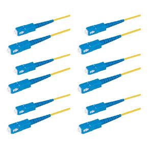 SpeedyFiberTX 6-Pack 1.5 Meter SC/UPC to SC/UPC 3.0mm Simplex Yellow Riser OFNR Fiber Patch Cable, Corning SMF-28 Singlemode 9/125um OS1/OS2 Compatible Ultra Optical Fiber