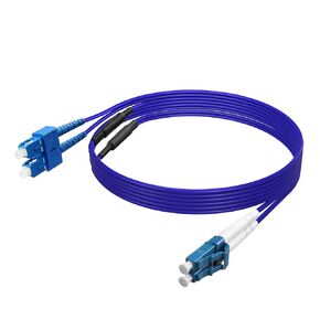 YACSEJAO LC to SC Armored Fiber Patch Cable Single Mode OS2 Duplex 2M(6.5FT) 9/125um - LSZH- LC/SC Fiber Optic Cable Jumper Optical Patch Cord, Blue
