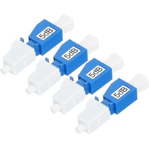 MECCANIXITY 5dB LC Fiber Attenuator, LC/UPC SM Single Mode Fixed Fiber Optic Attenuator Male to Female for Fiber Optic Transmission Pack of 4
