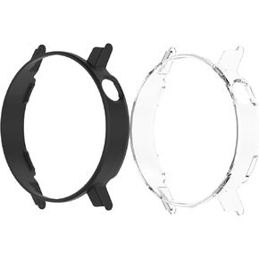 Compatible with CMF Watch Pro 2 Smartwatch Case for Men Women 2024 New,WUNIAK (not Tempereter Glass) Hard PC Thin Lightweight Bumper Cover Protector,(Transparent+Black)