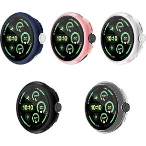[5 Pack] Watch Screen Protector Compatible with Google Pixel Watch1/2/3 (41mm), Hard PC Case Built-in Clear Glass Film for Pixel Watch 41mm