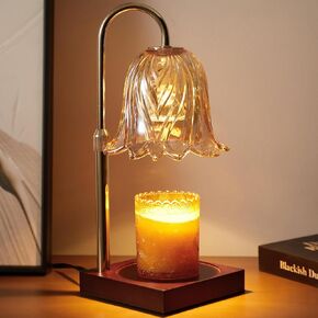 Candle Warmer Lamp, Dimmable Candle Lamp Warmer, Adjustable Height, Timer, Bedroom Living Room Home Decor Wax Melt Warmer for Scented Wax with 2 Bulbs, Mothers Day Gifts