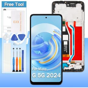 Screen Replacement for Motorola Moto G 5G 2024 XT2417 XT2417-1 XT2417D 6.6" LCD Display Touch Screen Digitizer Assembly Repair Part with Black Frame(Not for G 5G 2022/2023)