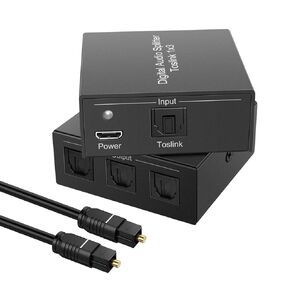 3 Port Toslink Splitter, Digital Optical Audio Splitter 1 Input 3 Output, SPDIF Toslink Fiber Audio Splitter Support LPCM 2.0/DTS/Dolby Digital, for Amplifier, Sound bar, Xbox, PS4, Blue-Ray, DVD Ect