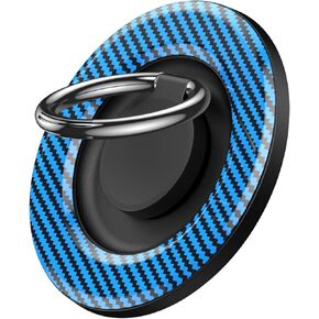 Magnetic Phone Ring Grip for MagSafe pop Socket,【360° Fidget Spinners】 Phone Holder Mag-Safe Accessories with for iPhone 16/15/14/13/12 Series/Samsung/Google,Pop Socket for iPhone(Blue Carbon Fiber)